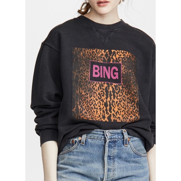 Anine Bing Sweaters - Anine Bing Ramona Graphic Leopard Sweatshirt